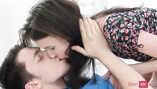 Skinny teen with a pink pussy enjoys hardcore fucking