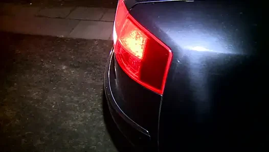 Blonde Bombshell Teases with Cock in Luxury Car