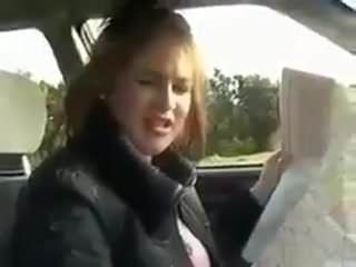 Driving handjob and cum 2