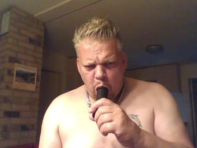 Victim Loser Fuck himself nad clean the dildo with mouth