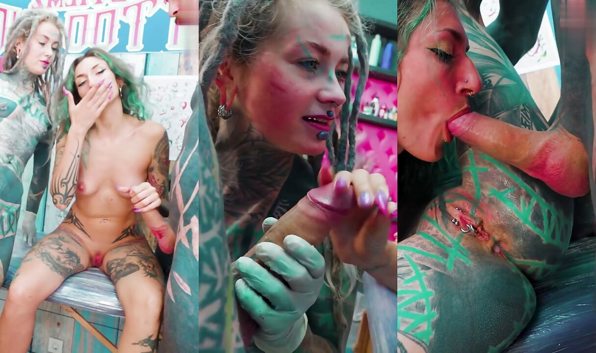 Tattoo Session Turns Into Hard Anal Threesome