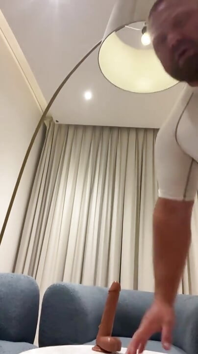 Jack Stacked Riding and Playing with His Big Dildo