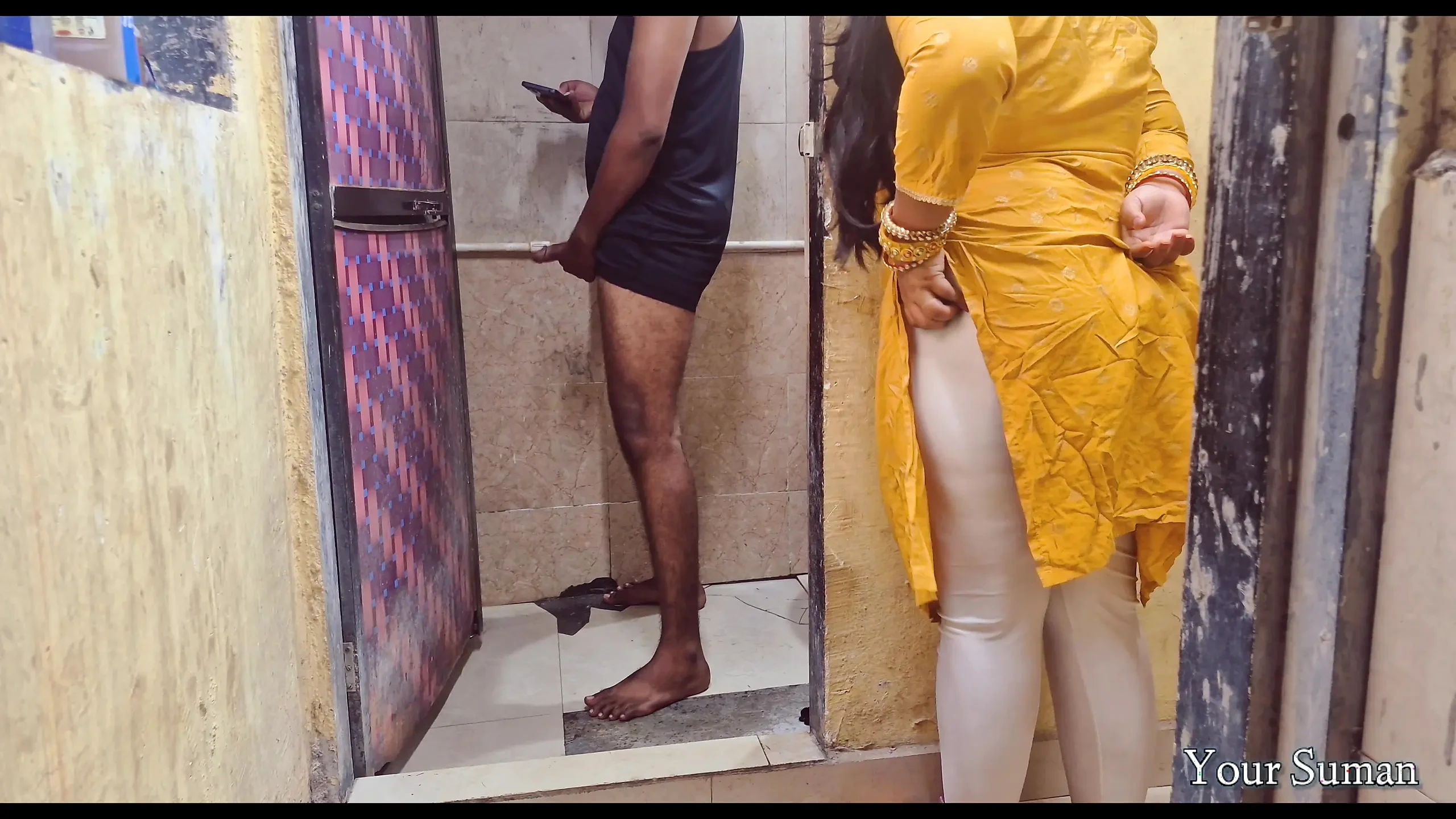 Indian Stepsister caught stepbrother in bathroom with big dick