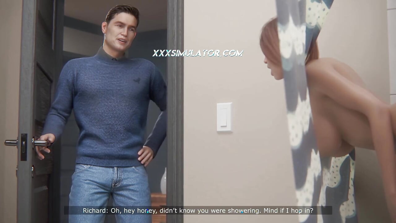 Stepson’s Big Cock Fills Stepmom’s Ass With Creampie in The Shower (Gameplay)