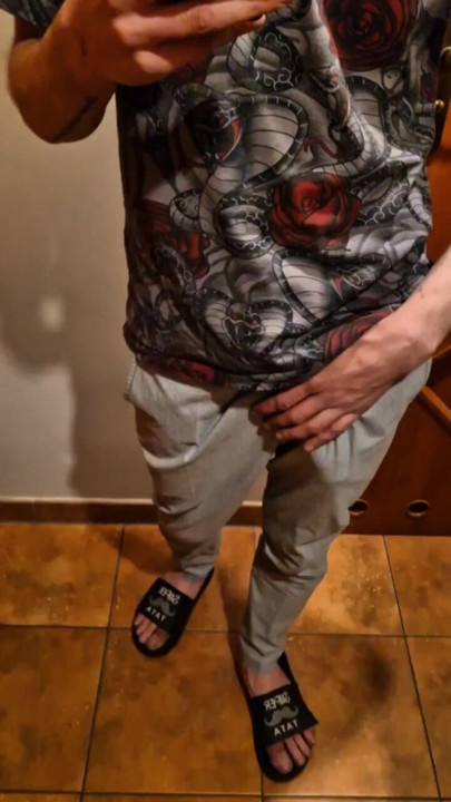 Very sexy boy with a huge