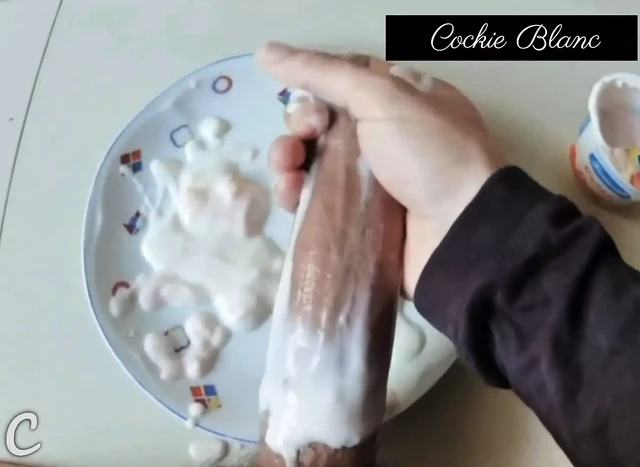 Jerk off My BWC with a lot of cream
