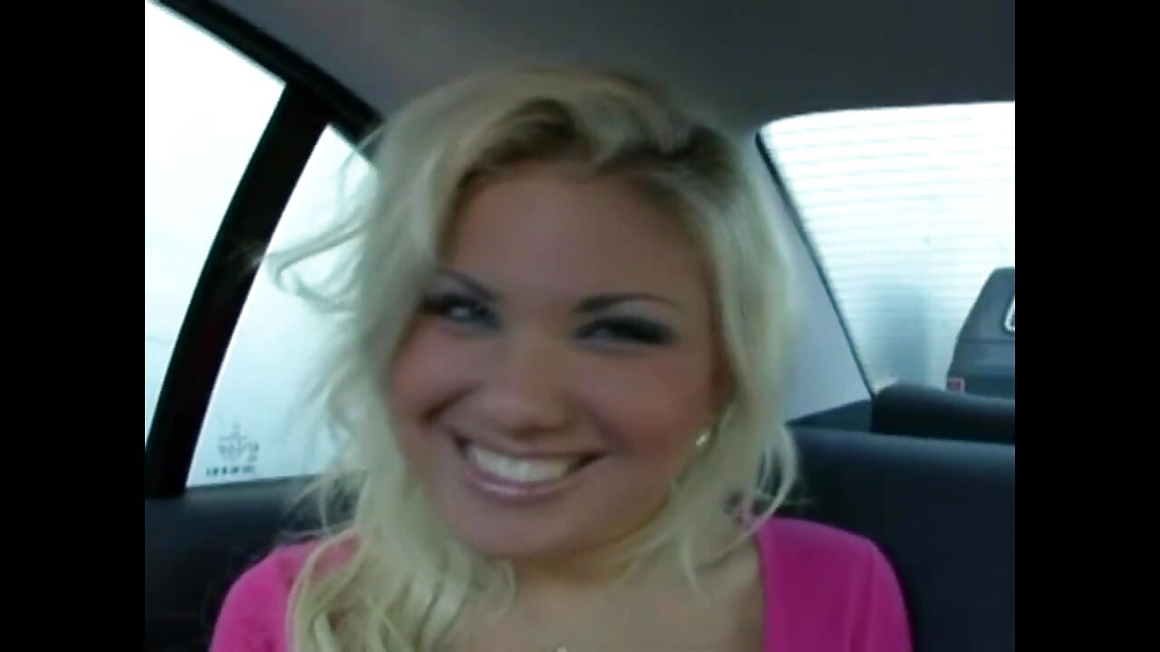 Busty blonde takes a big cock in the car!