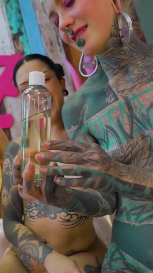 Greased up Girls Gone Wild Lesbian Metal Toy Fuckfest | Clip 1