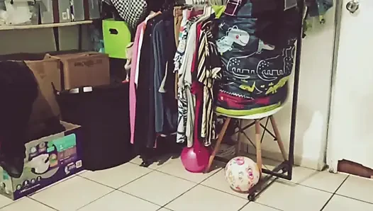Mexican Chubby BBW Cleaning the Room