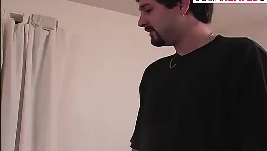 Hot girl enjoys handjob then sucks the huge cock to a cumshot