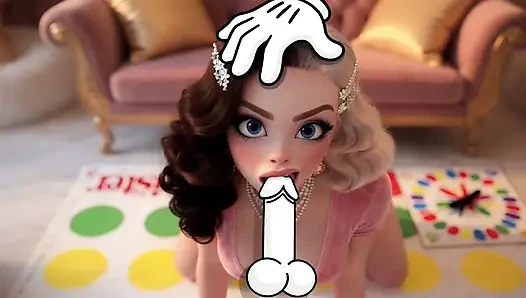 Zengin kız Crystal Twister oynamaya davet edildi ve bir yabancı tarafından sikildi