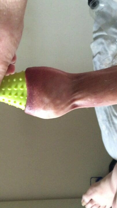 Foreskin stretch on Saturday: rubber toy