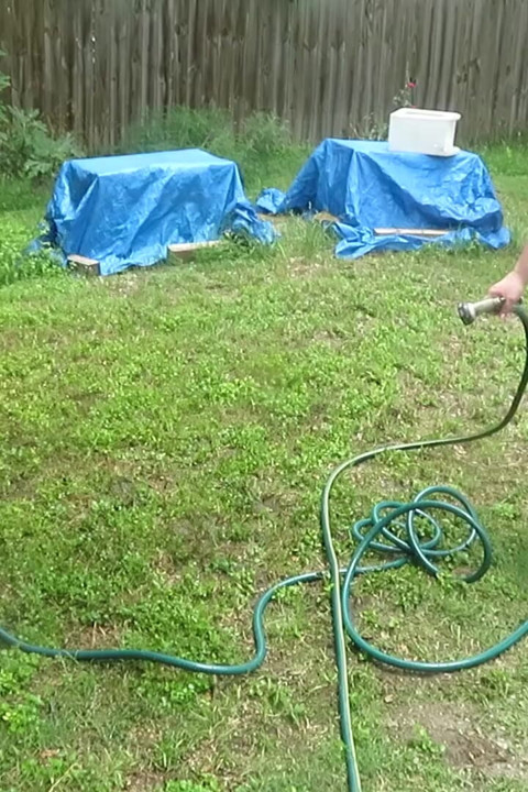Clean stuff and each other with hose me and BBW tranny Dee Dee