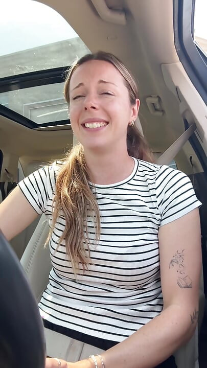 Lush in the Car! Risky Orgasm!