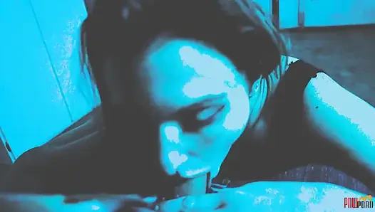 Шлюшку в ловушке заставили раздеться и отсосать похитительнице