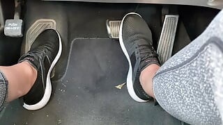 Pedal Pumping in Tennis Shoes by Ivys Feet