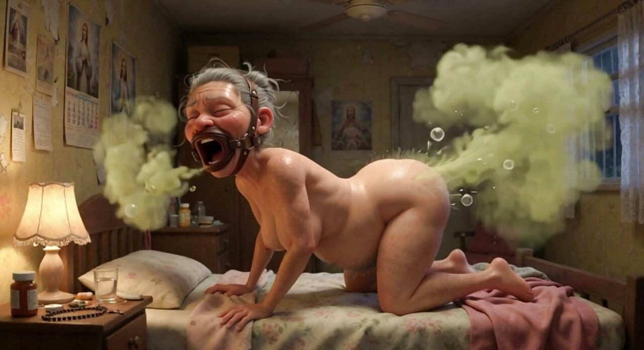 90 Year Old Granny Farting Loud & Smelly in Bedroom