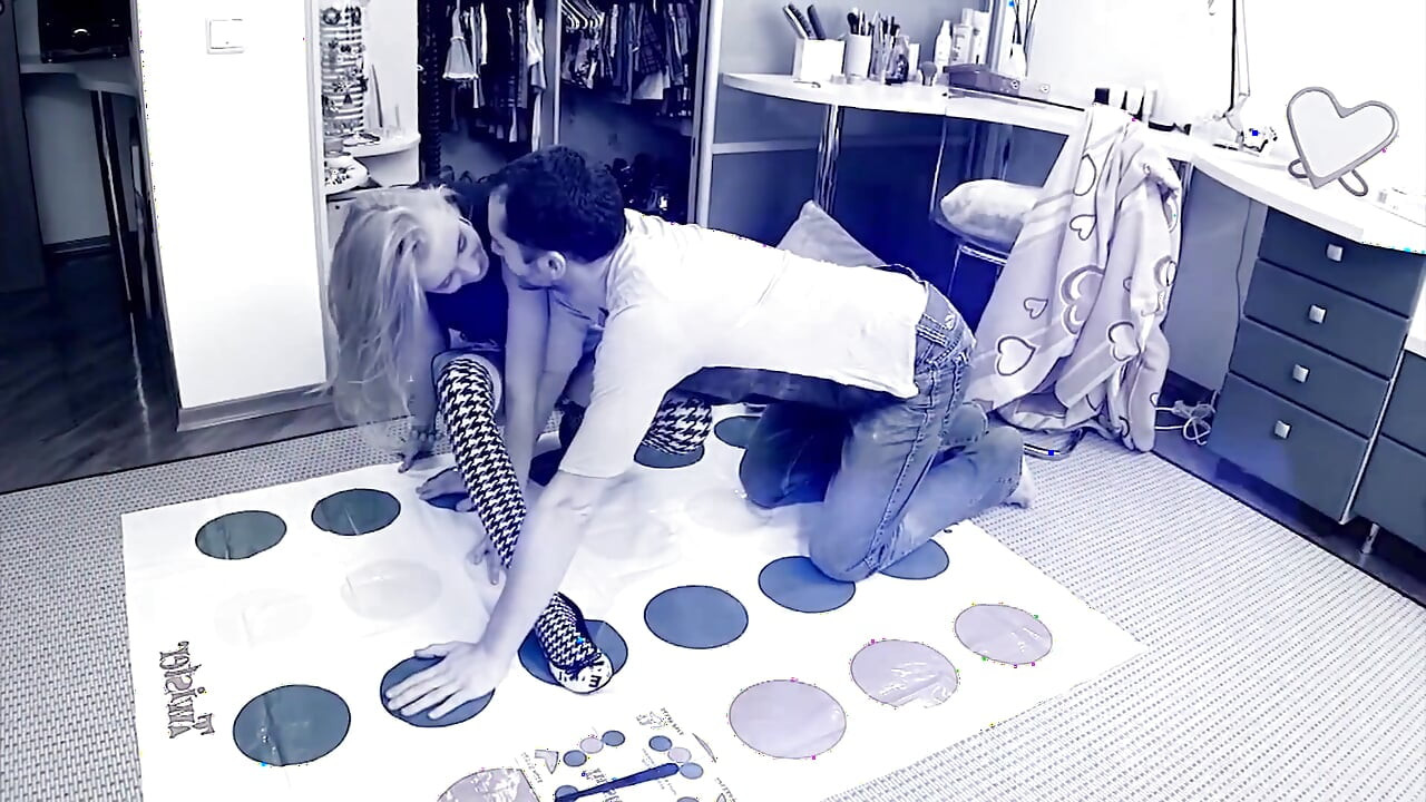 Mature Blonde Fingers Dripping Pussy on Twister Mat