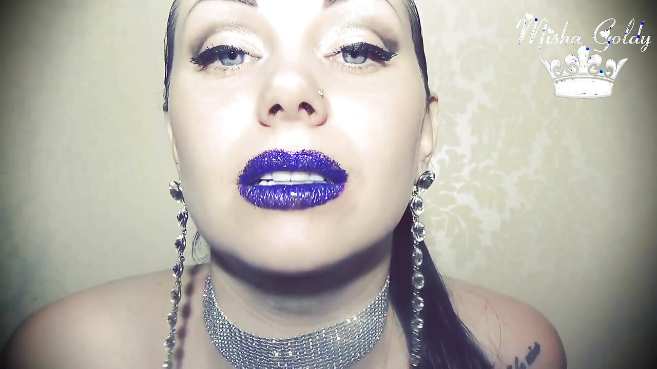 Lèvres bleu scintillantes glamour