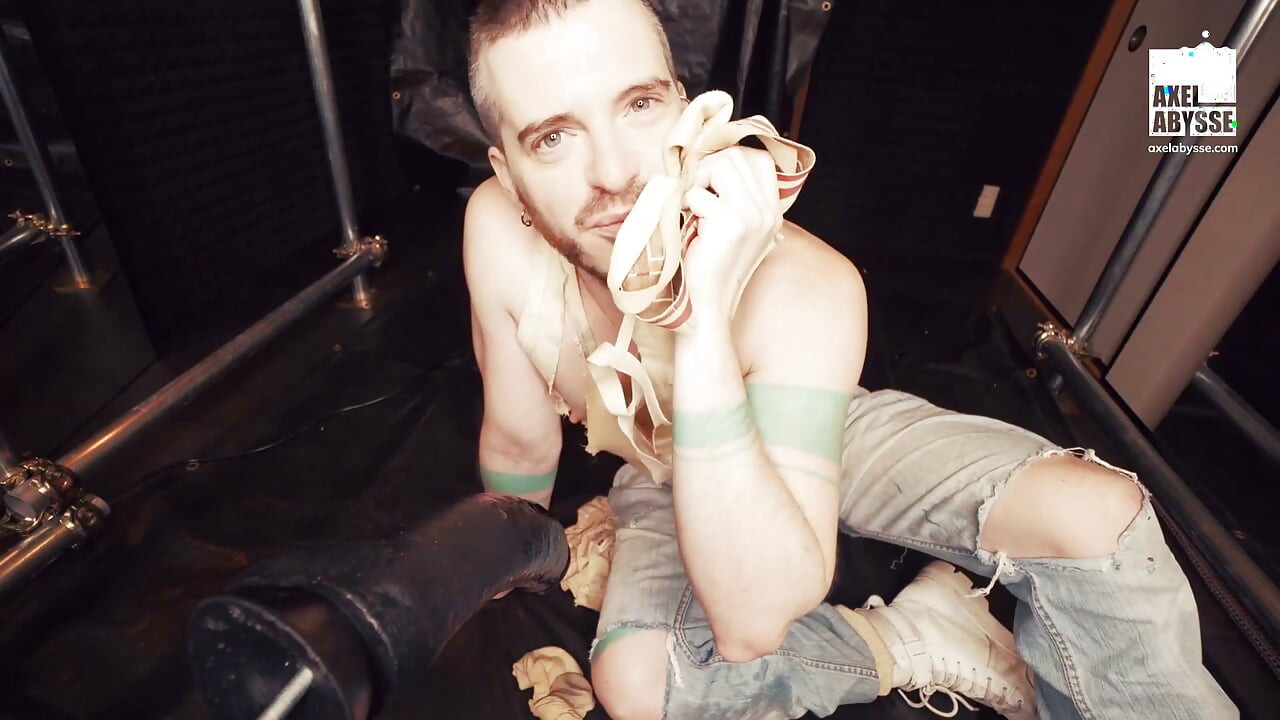 Axel Abysse Bends Over For Enormous Dildo To Wreck His Asshole