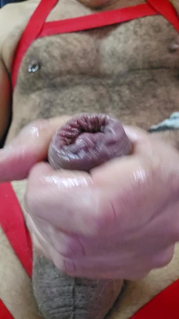 Close up hung wank