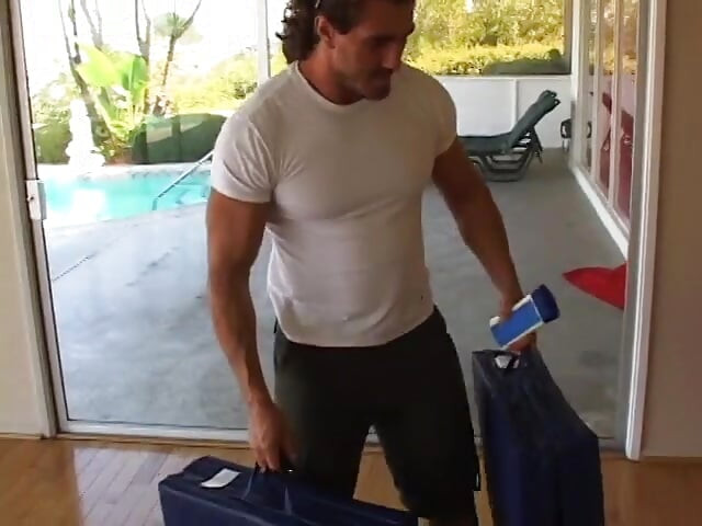 Fit hunk gives blonde babe a massage then she sucks his tool