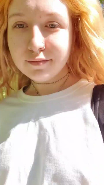 Walking around and show tits