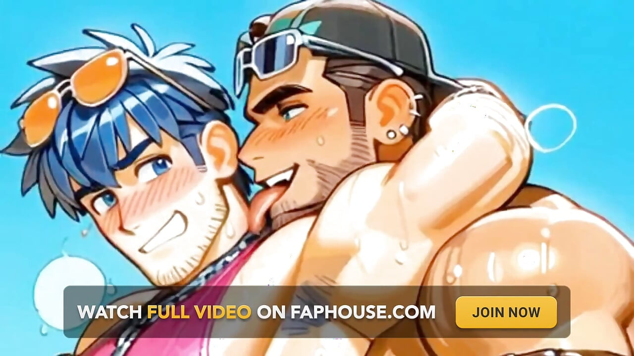 I Fulfilled My Dream of Eating a Guy's Ass on the Beach. Bara Yaoi Hentai Animation