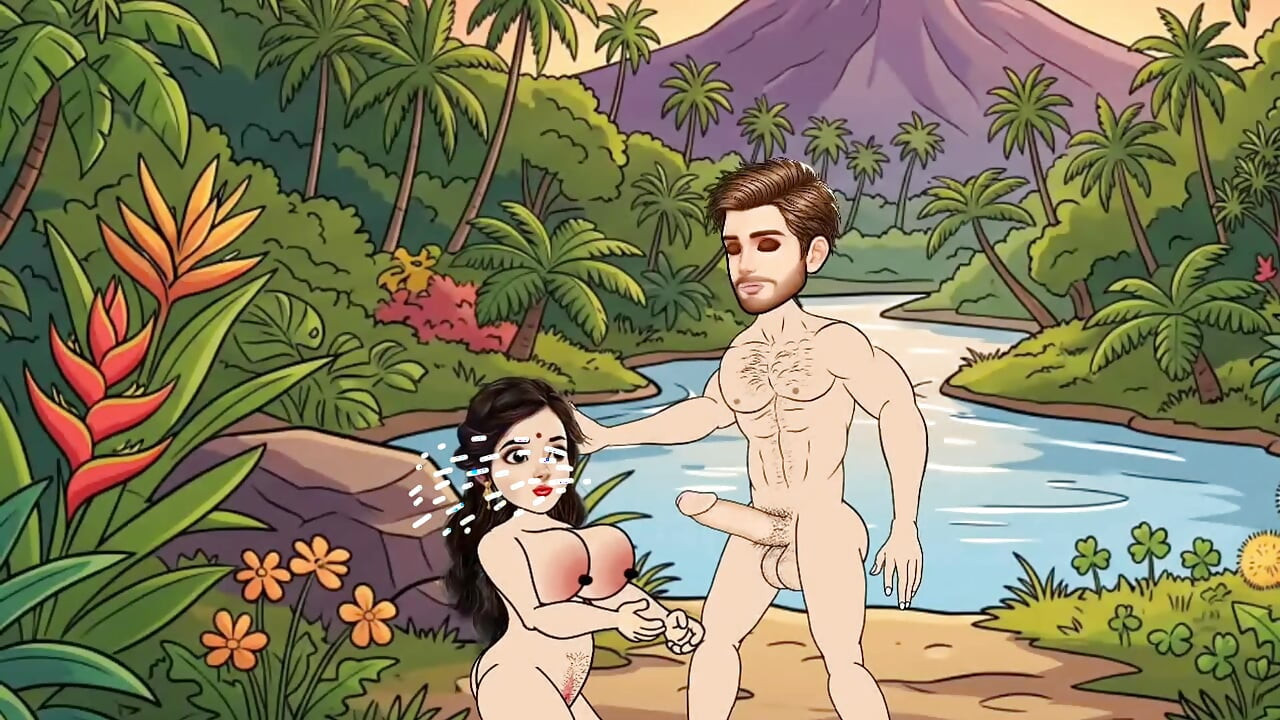 Man fucks woman with big cock in the forest, woman is very happy.