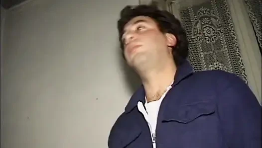 Hairy couple fucking on the table