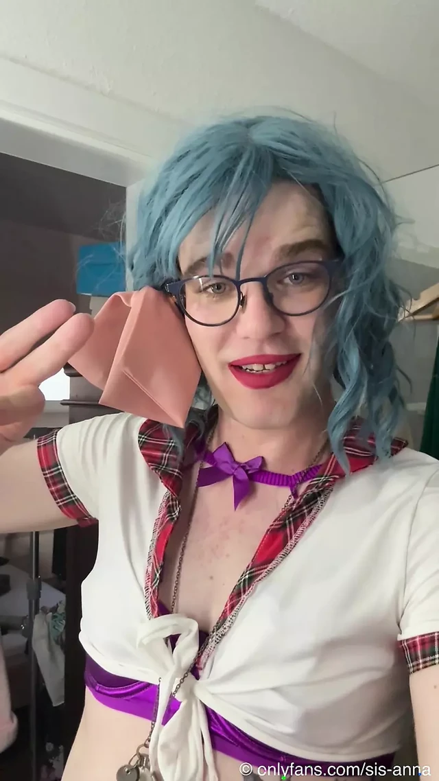 Sissy Schoolgirl Anna Part 1: Doing my Homework for Daddy - Body writing, Sucking and Anal Dildo Training Fun