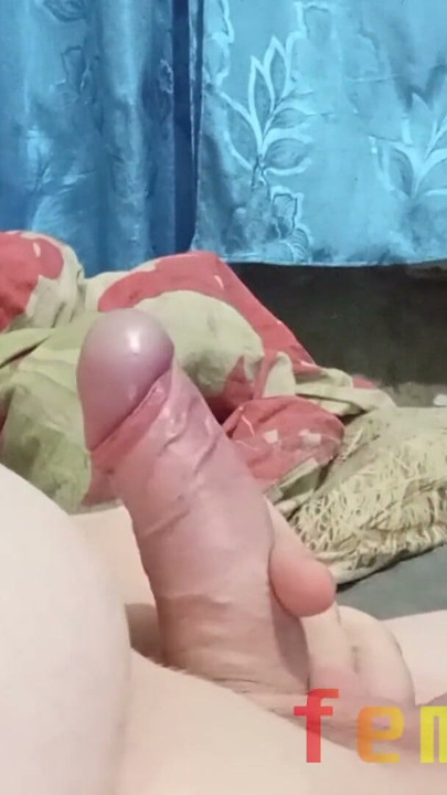 Jerk off with me, stretching my foreskin to the max, big load | Clip 1