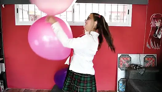 Horny College Girl Ride to Pop Big Balloons - Bunny Looner
