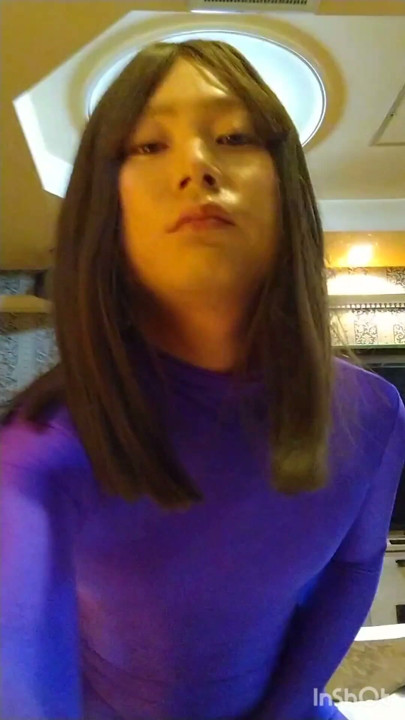Crossdresser masturbate wearing morphsuit | Clip 1