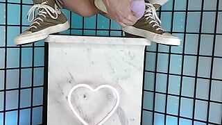 Punkd Princess fucks giant dildo balls deep in chucks and stockings