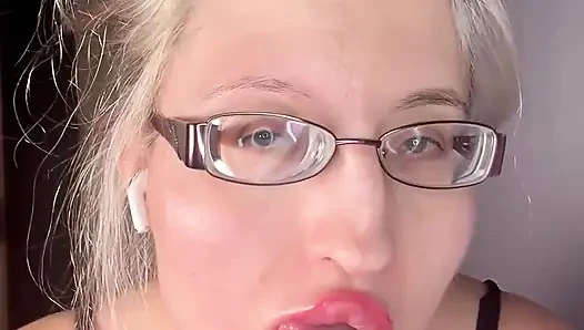 Cuckold Private Cam Worship - Goddess in Thick Eyeglasses, Wet Lips and ...