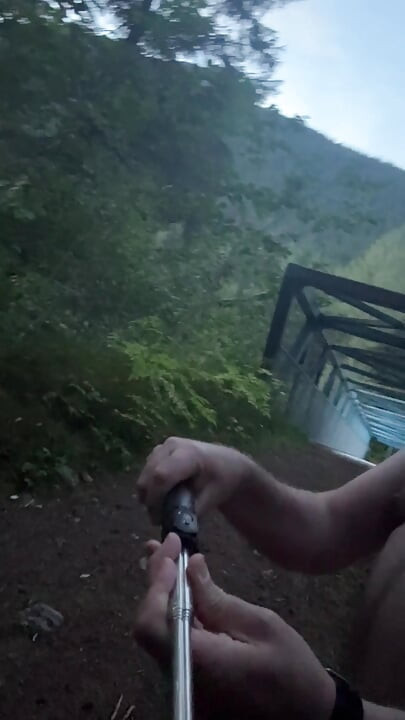 Nude walk by the river