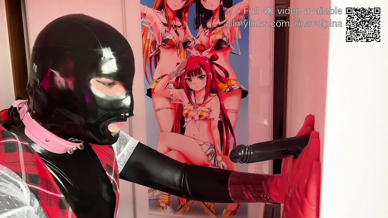 Rubber Schoolgirl Sucking