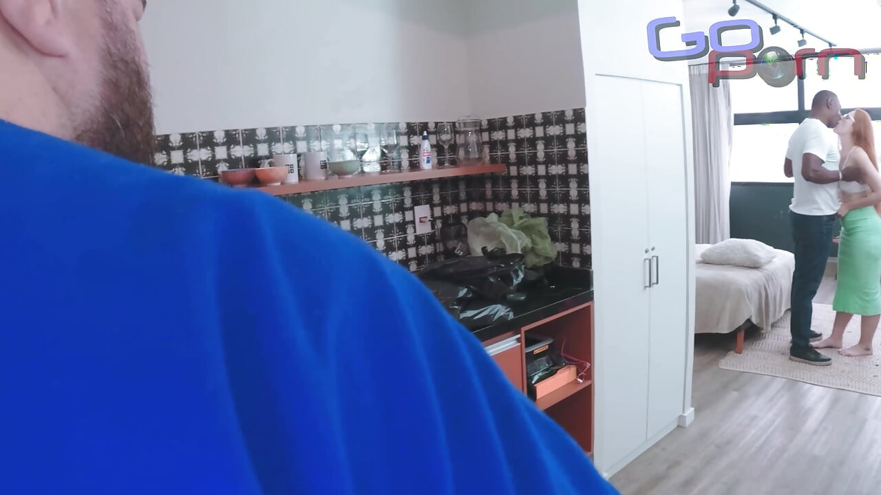 Cuckold Husband Walks Into the Room and Sees His Wife Fucking with BBC