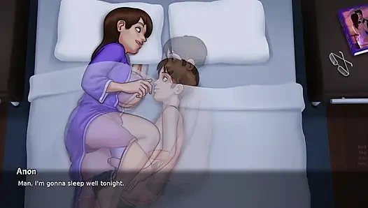 Making his huge shorts bounce off his penis until it comes - summertime saga