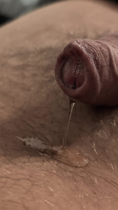 My Uncut Cock Drips Lot of Precum