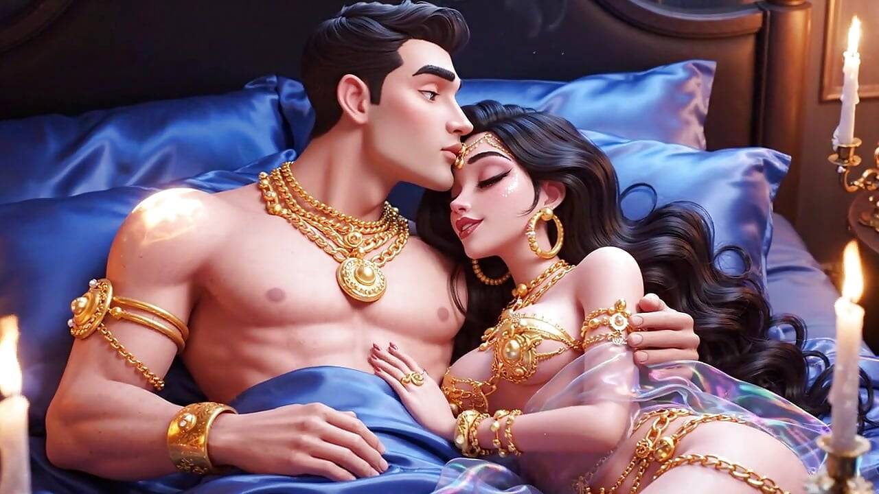 Hot Cartoon Couple Romantic Night Passion Compilation - Gold Jewelry Sensual Animated Love