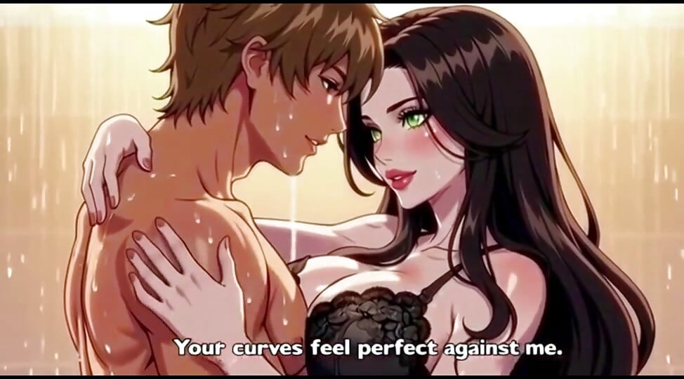 Stepmom & Stepson take Shower together and pressing boobs