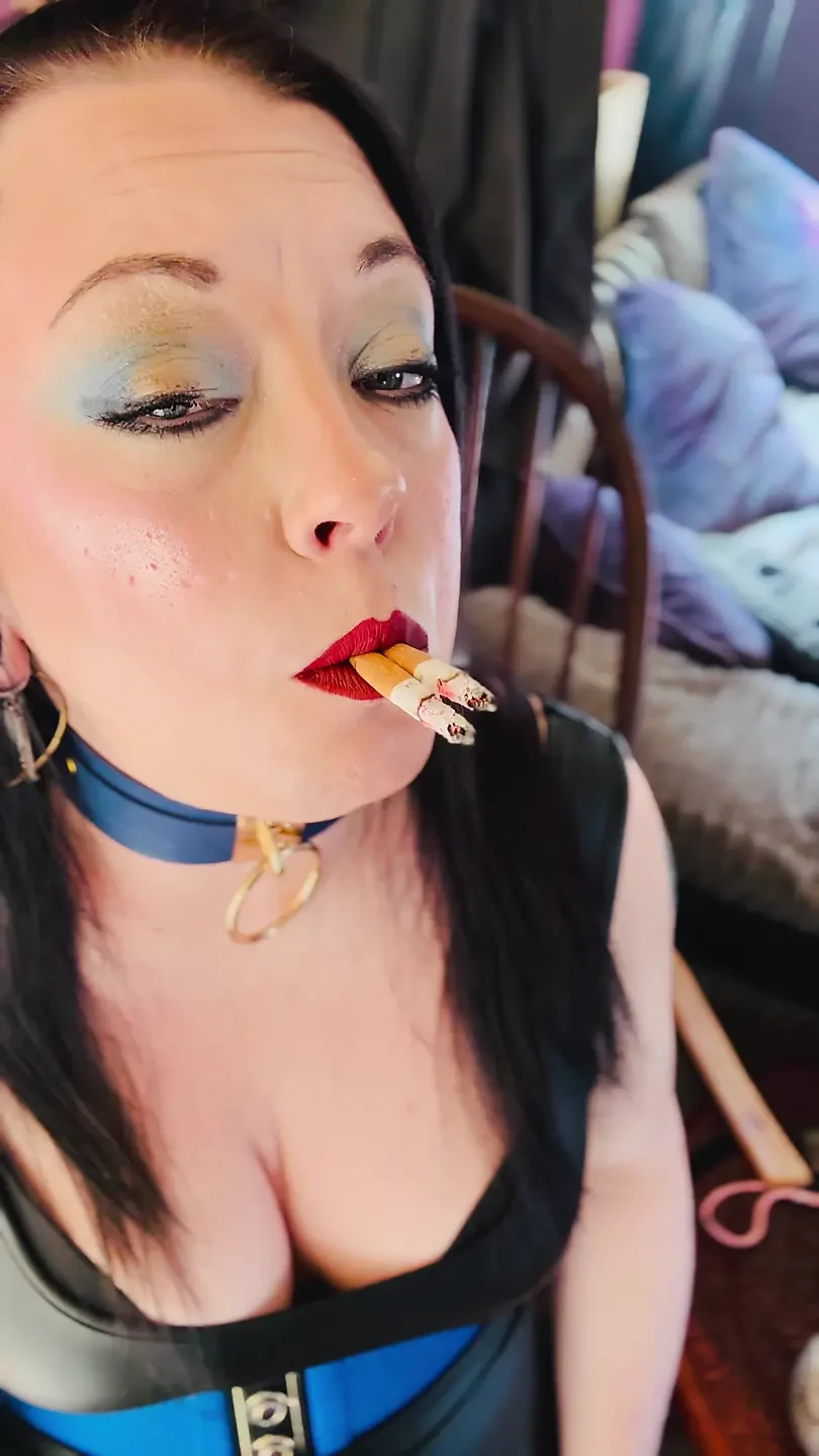 British Wife, Tina Snua, Smoking 2 Cigarettes At Once! Drifting Snap Inhales Smoker Smoke OMI OME
