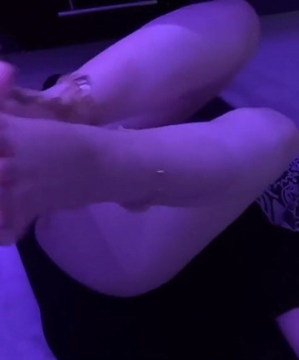 Close up foot worship