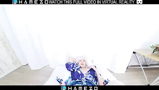 Horny Japanese girl Mika Amimura with big tits gets fucked while moaning loudly,in VR.