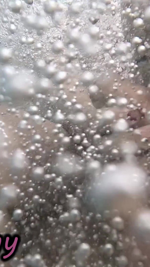 Public Pool Stepsister Dick Flash Risky Handjob Crowd Watching Cumshot 4K