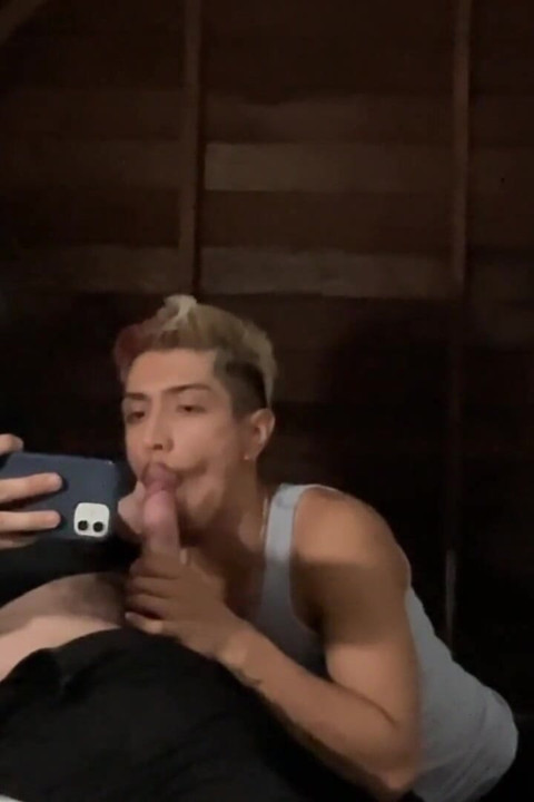 Gay cholo lagi asik nyepong kontol penjahat