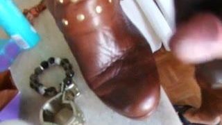 Cum on my wife ankle boots!