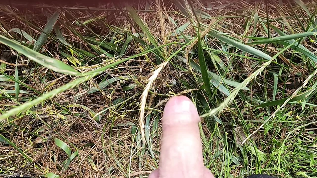 Jerking off outdoors